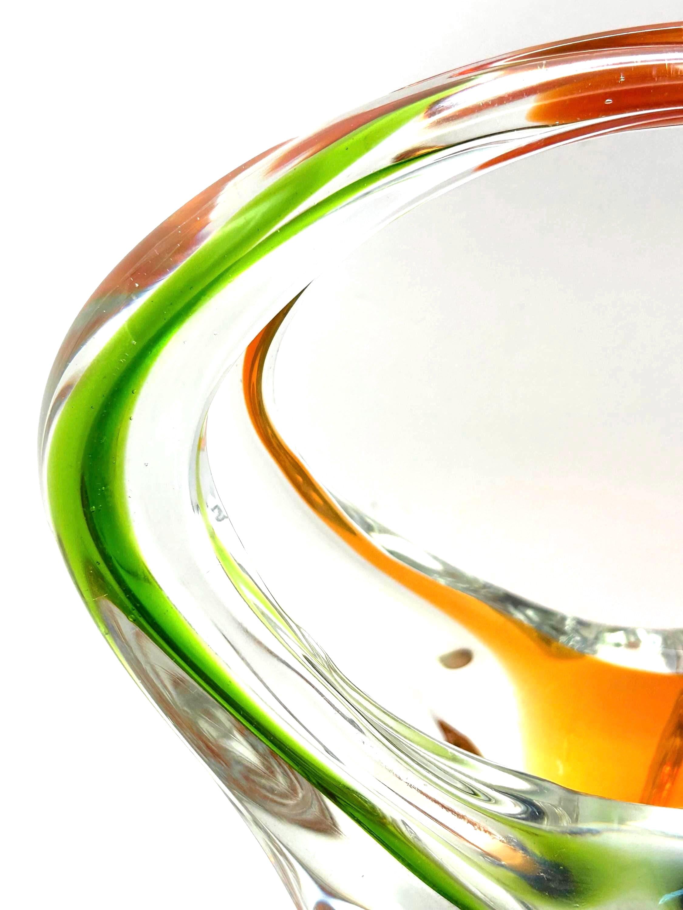 Bohemian Rhapsody Art Glass Bowl | Sculptural Crystal Centerpiece