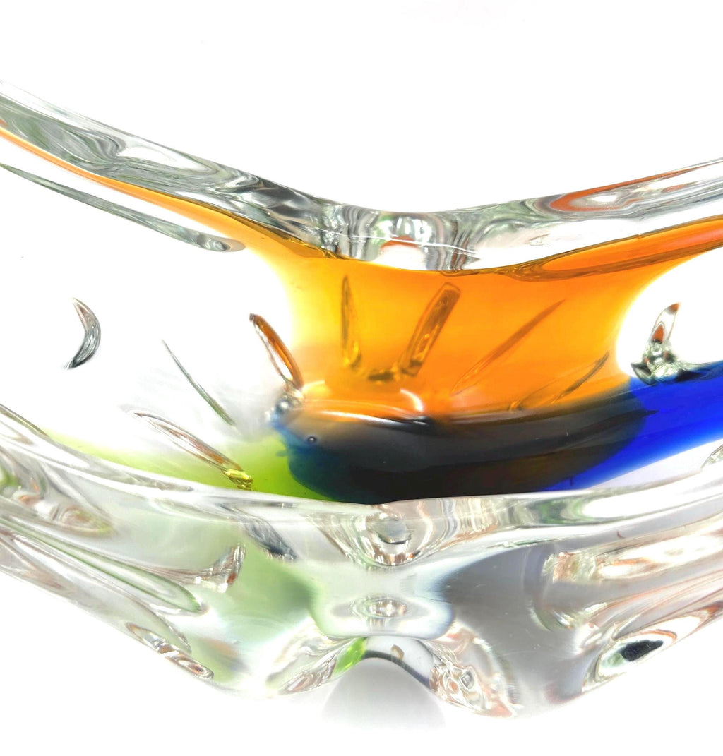 Bohemian Rhapsody Art Glass Bowl | Sculptural Crystal Centerpiece