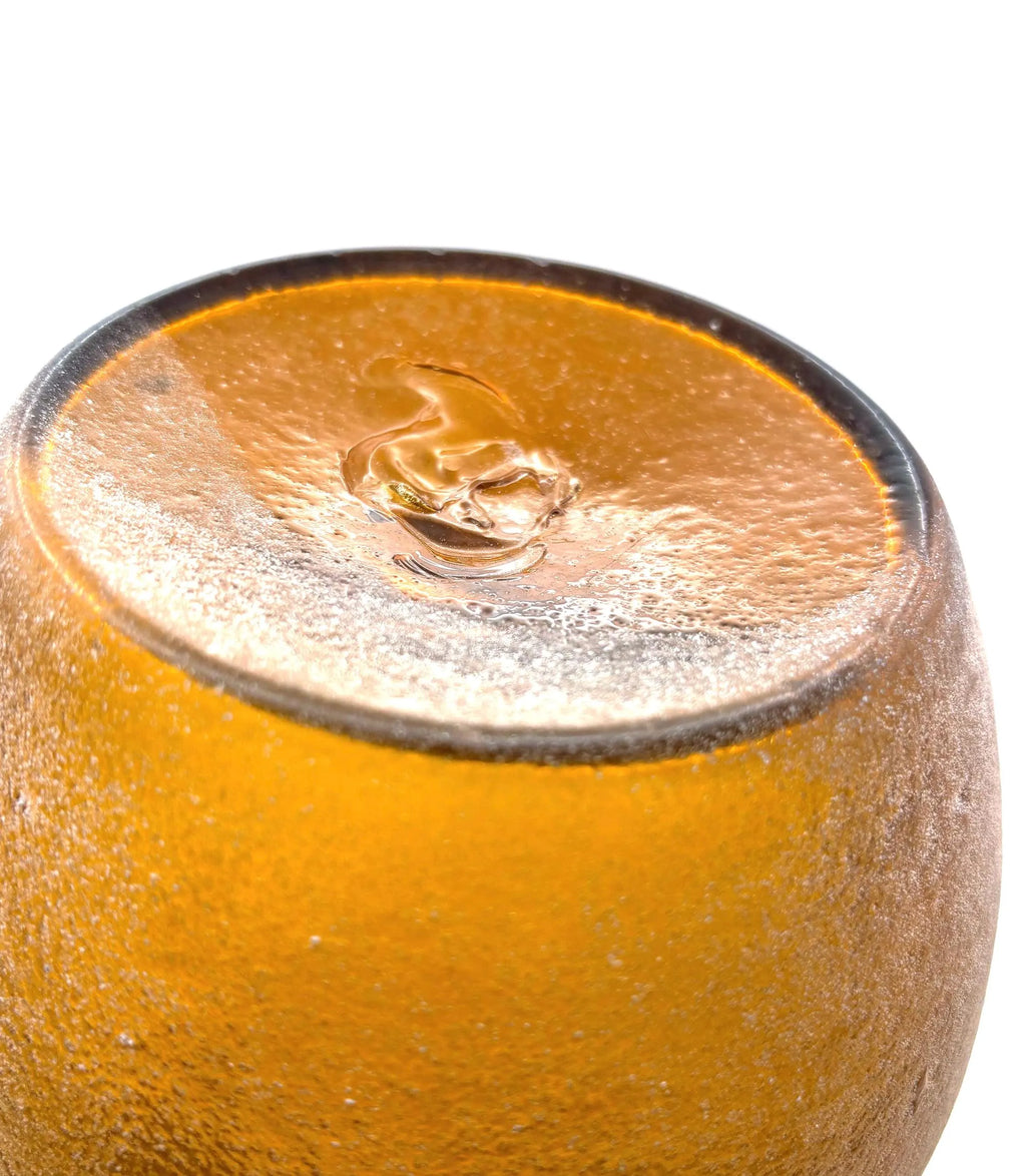 Amber Frosted Art Glass Vase, Scandinavian | Mid-Century Design