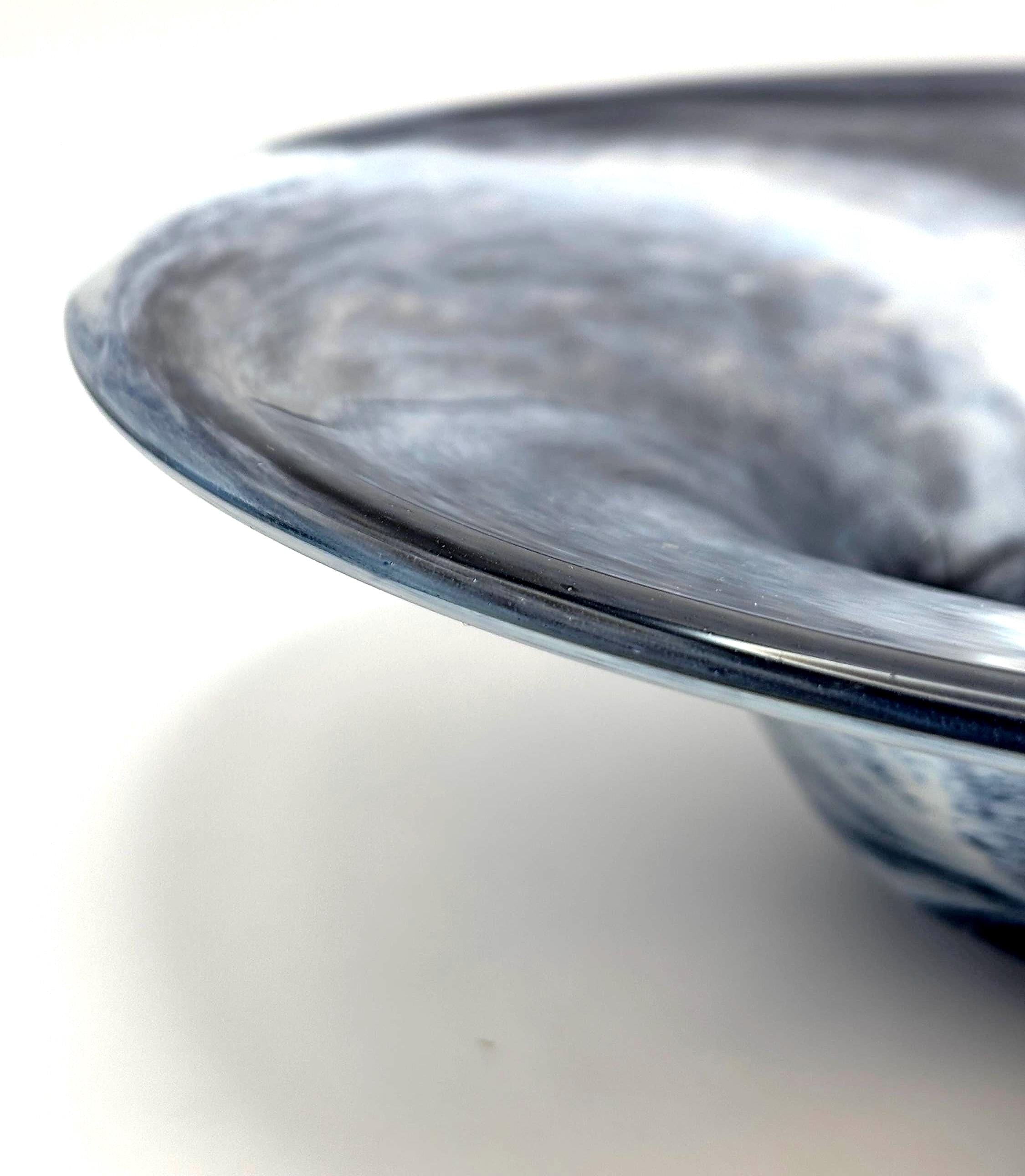 Johansson Malmö Glass Tazza Centerpiece Bowl, Signed Swedish Art Glass