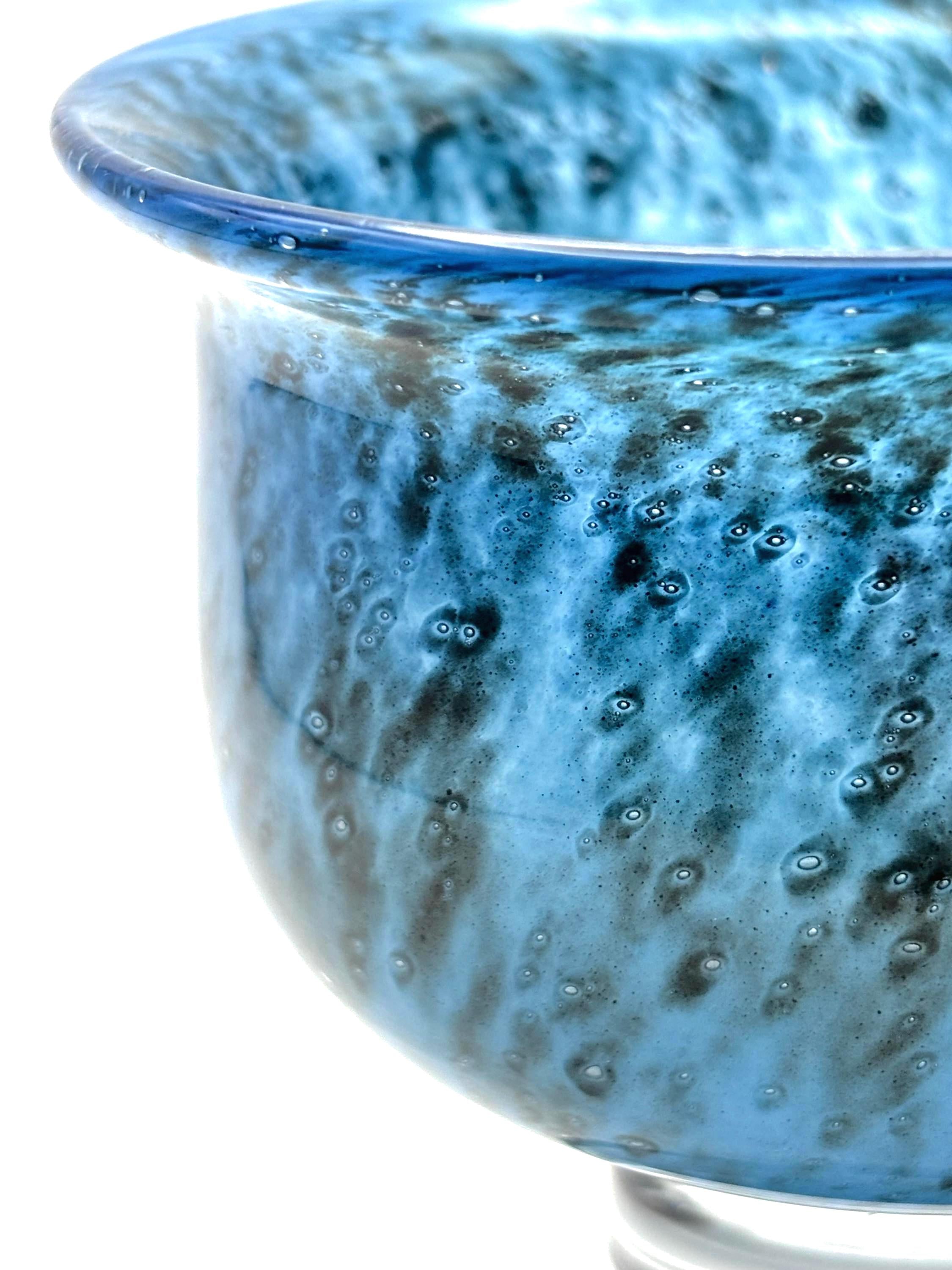 Kosta Boda, Bertil Vallien, Cobalt Blue Art Glass Bowl | Swedish Scandinavian Decor