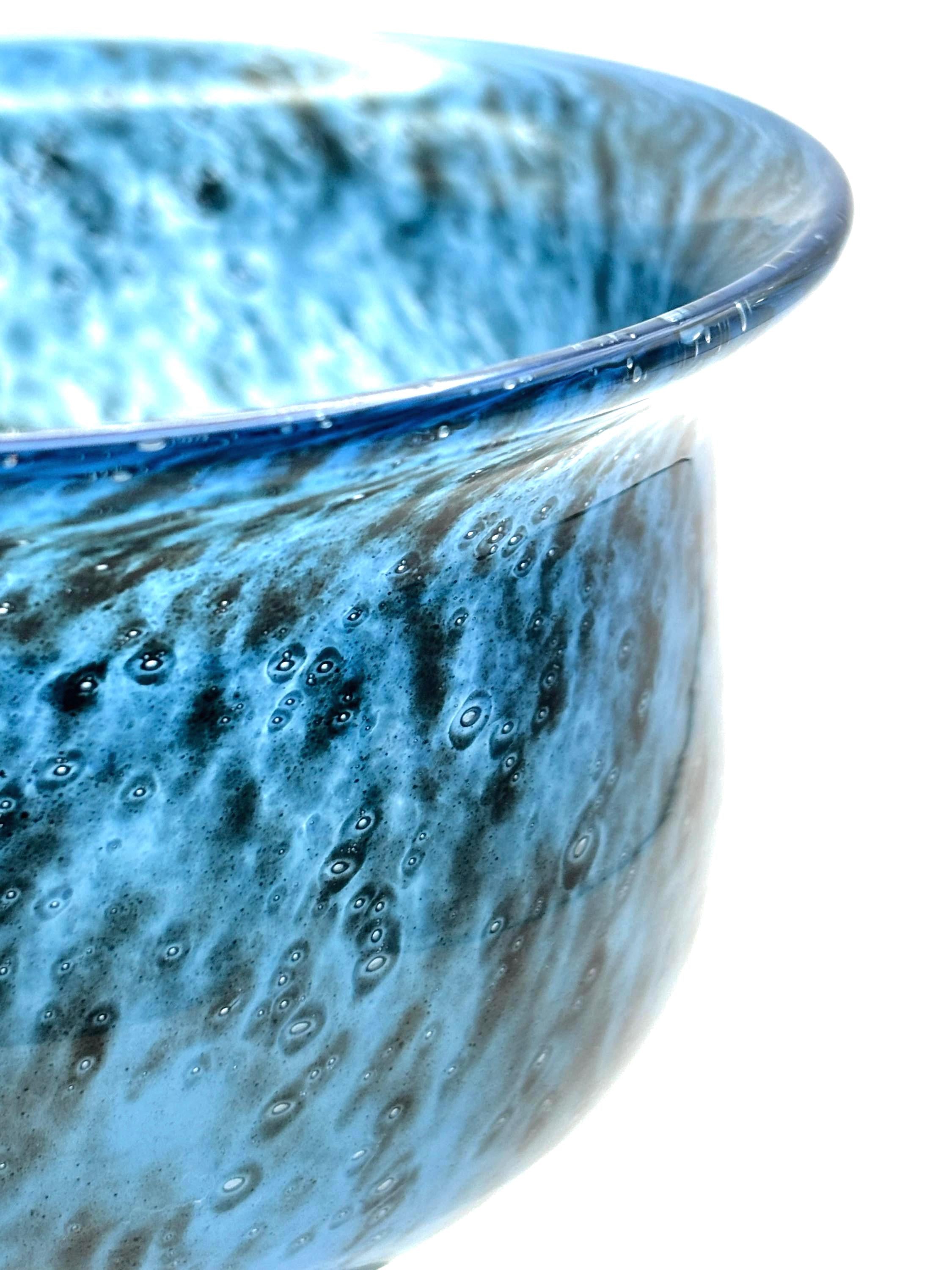 Kosta Boda, Bertil Vallien, Cobalt Blue Art Glass Bowl | Swedish Scandinavian Decor