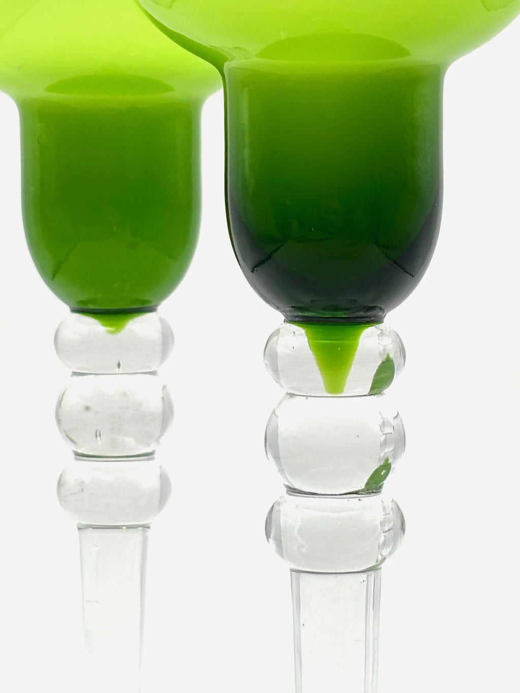 ALCO England Candle Holders | Lime Green Ombre Glass Candlestick Set
