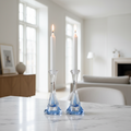 Walther Nachtmann Crystal Candle holders, mid century modern European style -1970s-