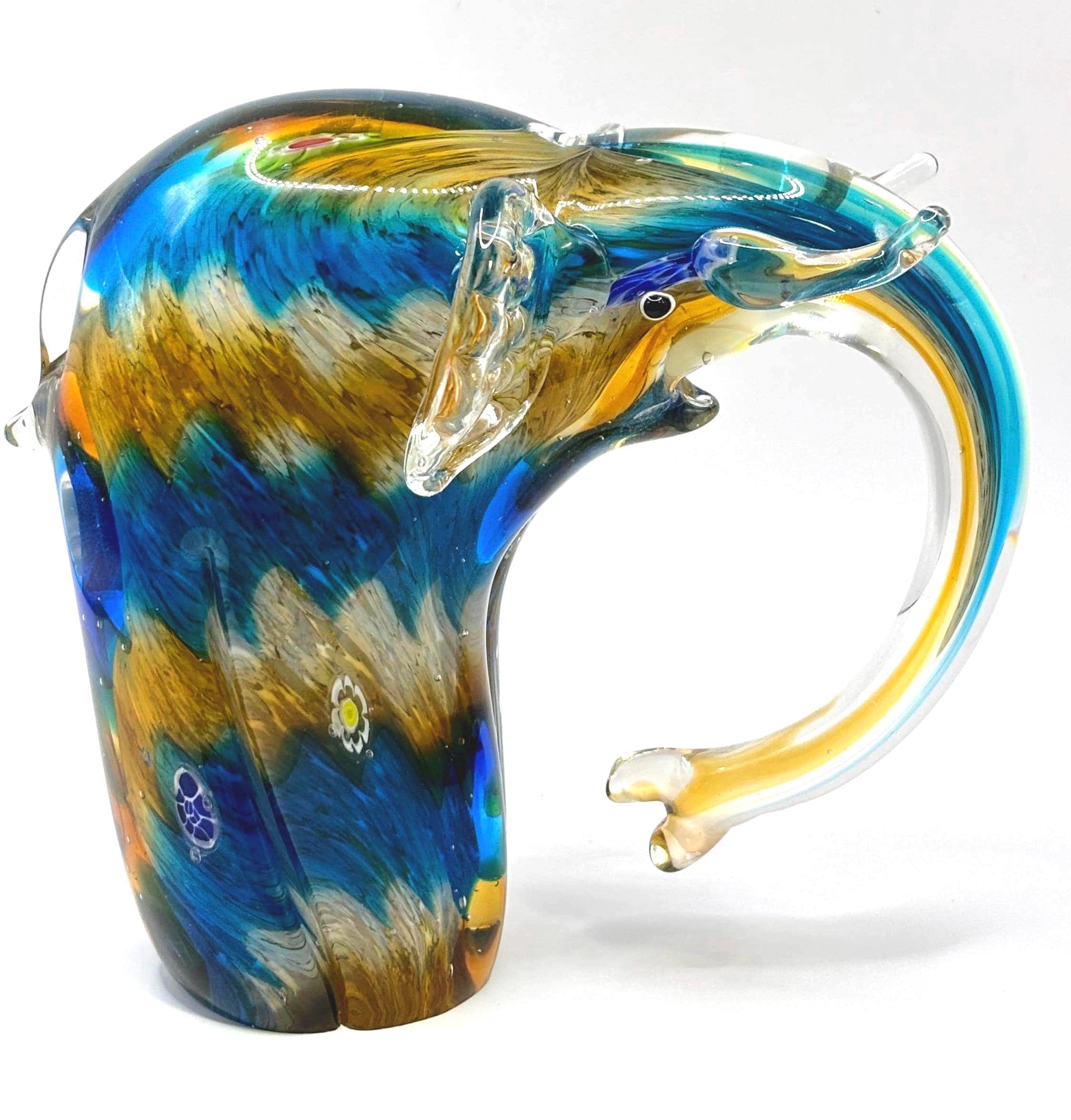 Murano Millefiori Elephant, Italian Art Glass Figurine
