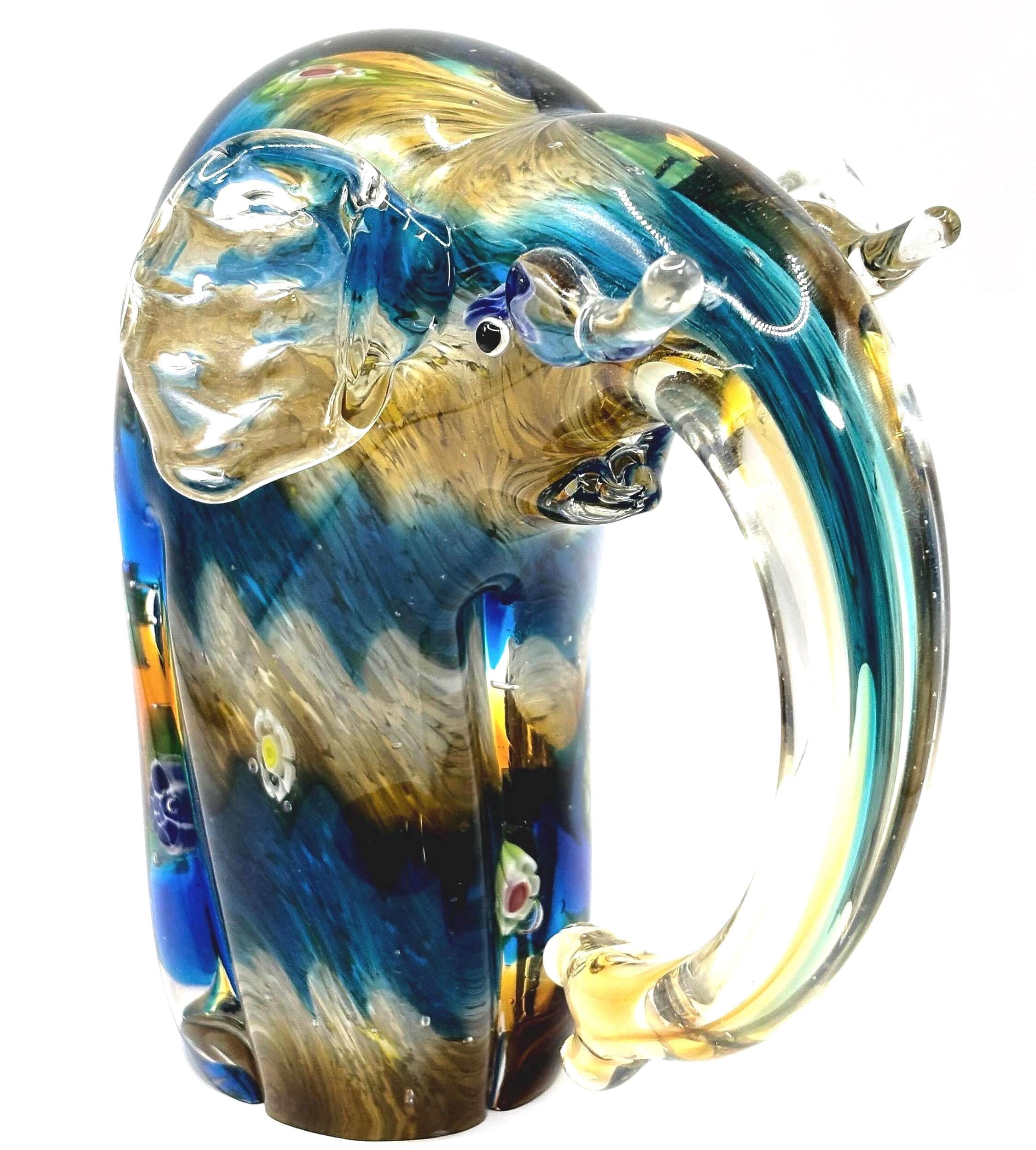 Murano Millefiori Elephant, Italian Art Glass Figurine