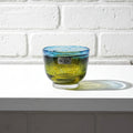 Kosta Boda, Artist Collection, Miniature Glass Bowl, Yellow/Blue | Swedish Glass Art Decor