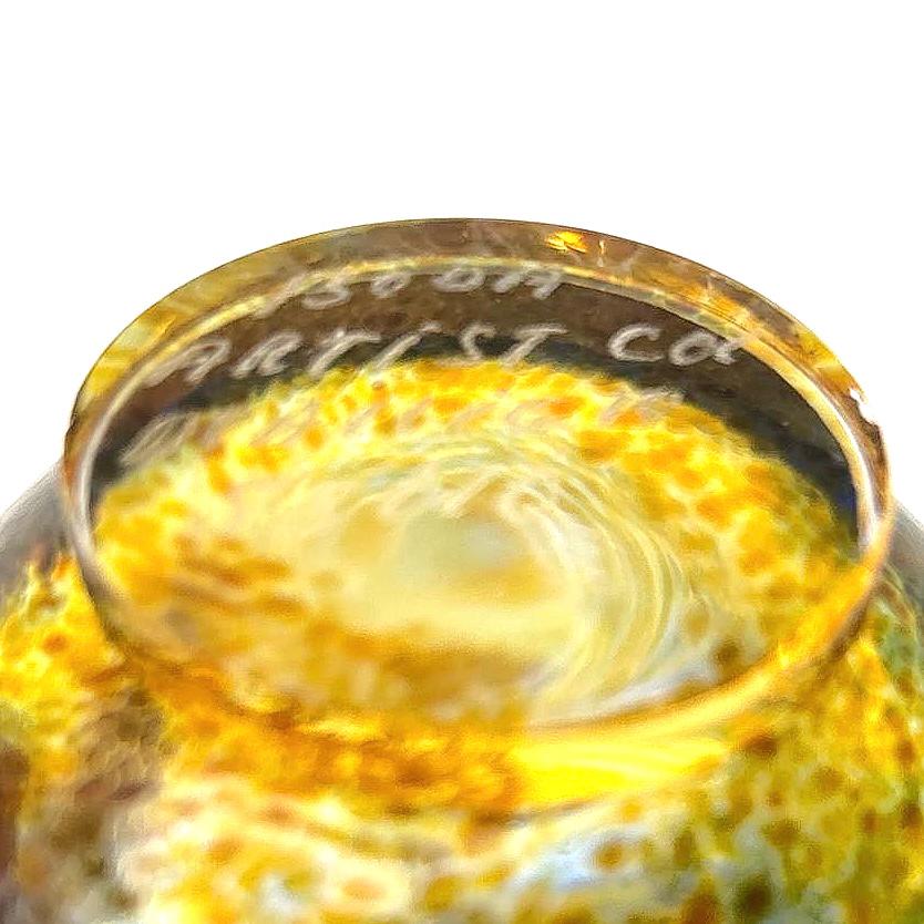 Kosta Boda, Artist Collection, Miniature Glass Bowl, Yellow/Blue | Swedish Glass Art Decor