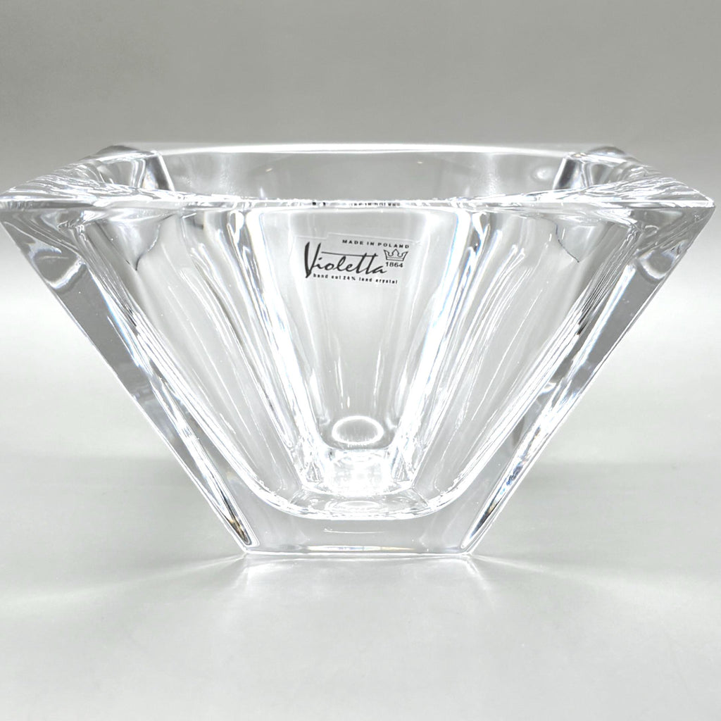 Violetta, Hand Cut Lead Crystal Bowl, Square Design | Polish Glass Art