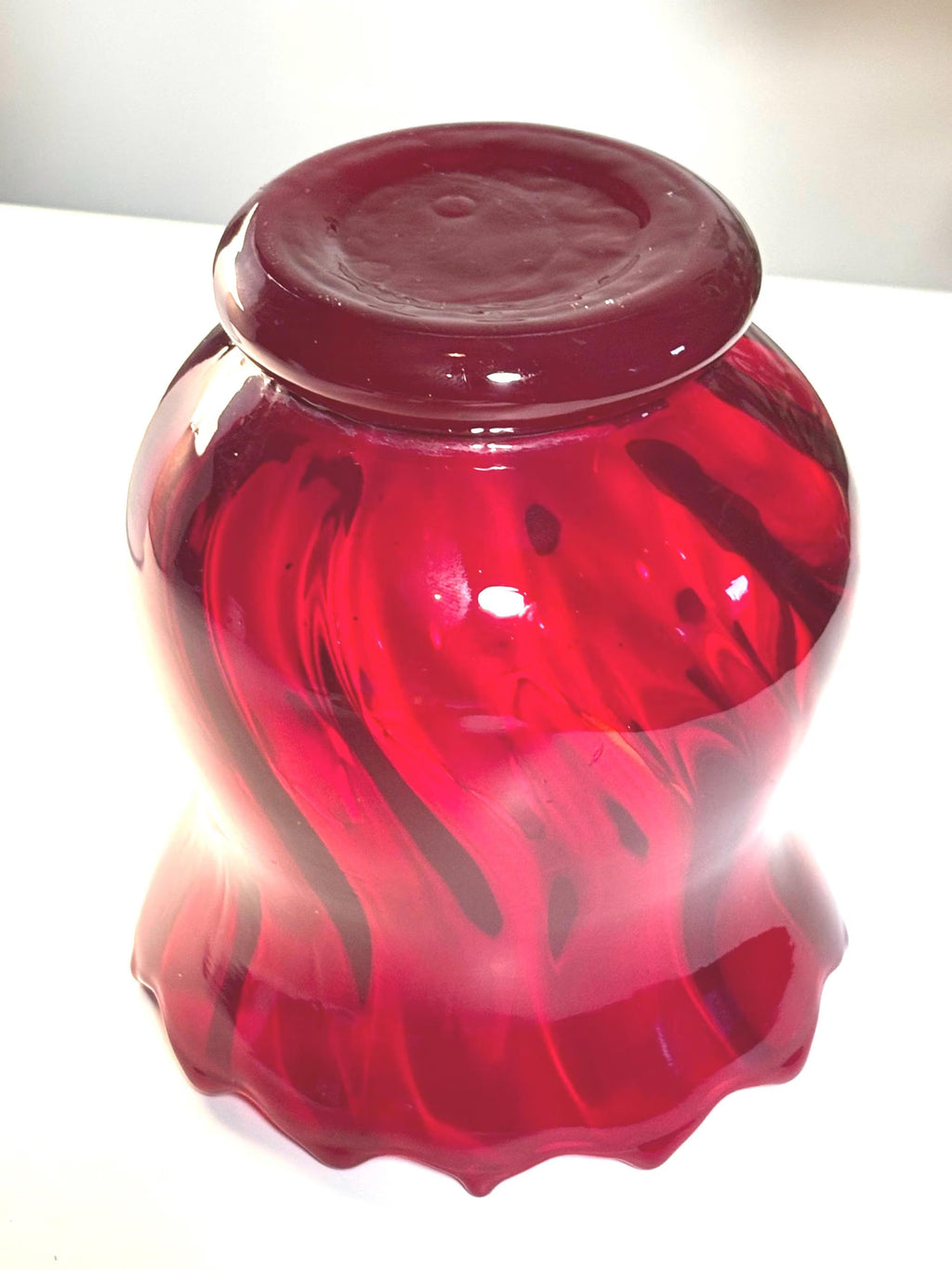 Ruby Red Glass Vase – Italian Luxury Art Glass Bowl, Hand Blown Sculptural Decor