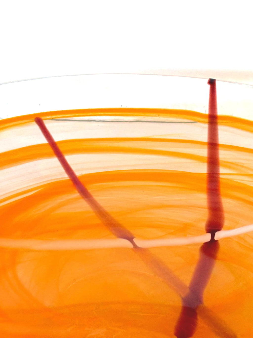 Kosta Boda, Anna Ehrner, Large Orange Contrast Art Glass Bowl | Scandinavian Luxurious Centerpiece