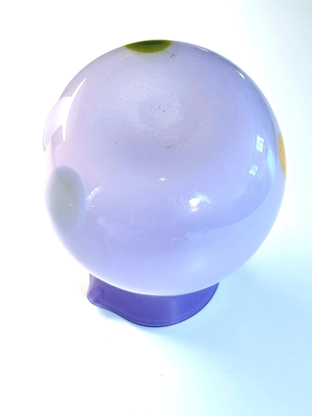 Signed Glassmejden Swedish Art Glass Pitcher – Lavender Purple Studio Vase