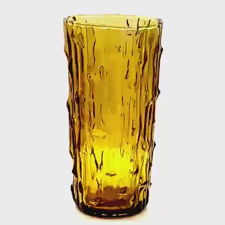 Bo Borgström, Sweden. Amber Textured Art Glass Vase, 14 cm