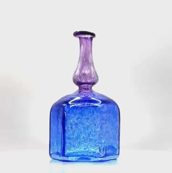 Kosta Boda, Bertil Vallien, Large Glass Bud Vase, Blue Purple | Swedish Decor