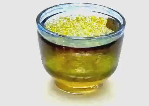 Kosta Boda, Artist Collection, Miniature Glass Bowl, Yellow/Blue | Swedish Glass Art Decor