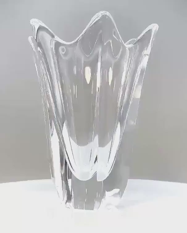 Orrefors Fleur Crystal Vase – Lars Hellsten Signed Swedish Art Glass (15 cm)